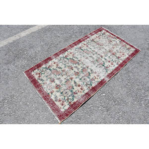 Vintage turco clásico rojo blanco Patchwork diseño alfombra 2,8 X 5,4ft lana Material látex respaldo Tabriz adolescentes estilo gran área conjunto - Product Image 2