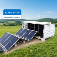 Système de stockage d'énergie hybride 100kW 200kW LiFePO4 pour utilisation en zone isolée, conteneur solaire pliable avec refroidissement liquide