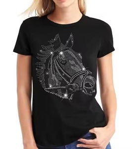 Camisetas Ecológicas con Estampado Casual de Verano para Mujer, Novedad 2026, con Pedrería, Talla y Diseño Personalizados para Damas - Product Image 1