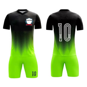 Conjunto de Camisetas y Pantalones Cortos de Fútbol Sublimados Personalizados de Última Moda, 100% Poliéster, Transpirables, de Secado Rápido, Diseño de Camiseta Deportiva - Product Image 1