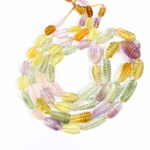 Perles en pierres précieuses naturelles multi-gemmes sculptées en forme de pépite, améthyste, citrine, quartz citron, quartz rose, pour la création de bijoux, 24 pouces - Product Image 2