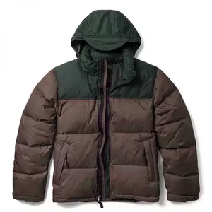 Men's New Fashion Lightweight Water-Resistant Winter Bomber Puffer <b>Jacket</b> <b>Packable</b> Front High Street Canvas Fabric Stand Collar - Product Image 5