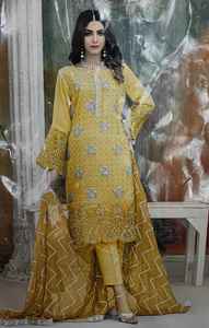 Nouvel arrivage de vêtements indiens pakistanais Salwar Kameez, fournisseur et exportateur de vêtements indiens en fausse georgette, broderie et diamants - Product Image 5