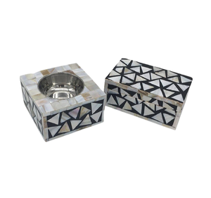 Ensemble de 2 brûleurs à encens en os incrusté de designer, qualité supérieure, forme ronde, brûleur à encens provenant du fabricant en Inde - Product Image 4