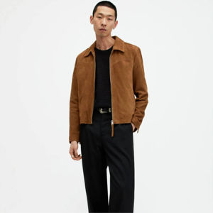 Veste en cuir véritable personnalisée OEM pour hommes Veste en cuir à fermeture éclair pour l'hiver à vendre pour hommes - Product Image 1