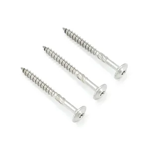 Type 17 auger point shank ribs flat head star screw with washer construction lag screws for Interior and exterior remodel