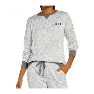 Top Trend mujeres al aire libre suave algodón elástico ácido lavado polar forrado pulóver correr antiarrugas transpirable sudadera - Product Image 4