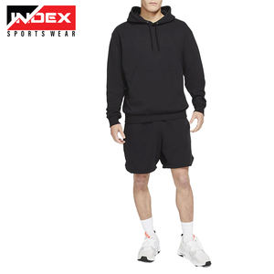 Sudadera con capucha con parche bordado desgastado personalizado lavado ácido Vintage Zip pantalones cortos de verano de algodón para hombre y conjunto de chándales para correr - Product Image 5