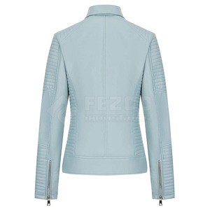<b>Women's</b> Slim Leather <b>Jackets</b> Customized Design Knitted Breathable Front Logo Winter Best Selling - Product Image 2