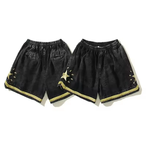 Lavage à l'acide sérigraphie esthétique vêtements de sport décontractés vêtements de sport d'été pour hommes coton Gym court Streetwear basket-ball Shorts - Product Image 1