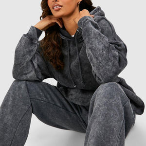 ALatest diseño algodón polar mujeres ácido lavado sudaderas con capucha/moda personalizada mujeres sudaderas con capucha anti-pilling transpirable sudaderas con capucha para mujer - Product Image 5