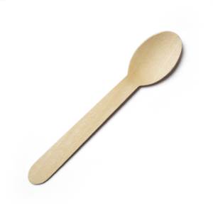 Cubiertos biodegradables de madera desechables, cuchara Tenedor de 100 unidades, respetuoso con el medio ambiente para viajes, fiestas y muestras de helados - Product Image 4