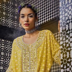 Algodón puro de rayón con encaje en Kurta y hermoso trabajo en el cuello con trabajo de hilo a precio mayorista con material de alta calidad - Product Image 6