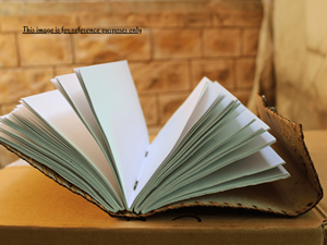 Journal de qualité en cuir gaufré à la main avec cinq pierres et fermeture en fil de coton pour l'écriture et la journalisation - Product Image 6