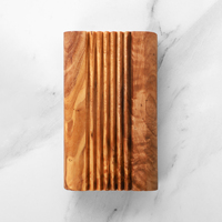 ArtisRaw Porte-savon rectangulaire moderne en bois d'olivier écologique, design méditerranéen, auto-drainant, pour salle de bain, surface personnalisable 1