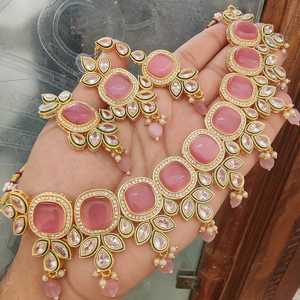 Monalisa ชุดสร้อยคอหินเพชรอเมริกันสำหรับผู้หญิงชุดโช้คเกอร์แบบดั้งเดิมพร้อมต่างหูชุดปาร์ตี้และชุดเครื่องประดับงานแต่งงาน - Product Image 1