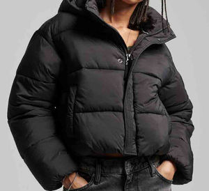 Chaqueta Acolchada de Algodón con Capucha Personalizable, Chaqueta Transpirable, Chaqueta de Burbujas, Abrigo Superior para Club, Ropa Deportiva Corta y Cálida - Product Image 1