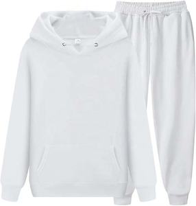 Chándal de algodón personalizado para mujer, Conjunto de sudadera con capucha y Jersey de 2 piezas con logotipo personalizado para mujer, chándal para correr para mujer - Product Image 4