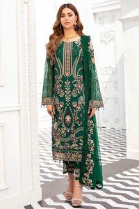 Exclusif Dernière Tendance Nouvelle Arrivée De Haute Qualité Designer Fantaisie Faux Georgette Salwar Costume Avec Broderie Travail à Vendre - Product Image 5