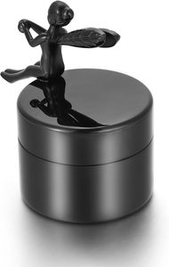 Black <b>Keepsake</b> Urn <b>for</b> Angel Cremation Urns <b>for</b> Human <b>Ashes</b> Stainless Steel Handcrafted Decorative Urns <b>for</b> Funeral Custom Size - Product Image 4