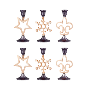 Bougeoir décoratif de maison de luxe candélabre couleur noir et or fini dessus de table bougies support votif pour décoratif - Product Image 5