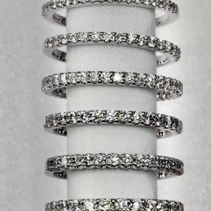 Moissanite เงินสเตอร์ลิง แหวนกลม เพชรเหลี่ยมเพชรพลอย แหวนหมั้นสวยงาม & ทําสําหรับเครื่องประดับเพชรอื่นๆ - Product Image 1