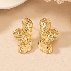 NX23-J Geometric Flower Shape Women <b>Stud</b> Brass Antique <b>Silver</b> Plated Zircon Trend Fashion Party Gifts Personality Simplicity - Product Image 3