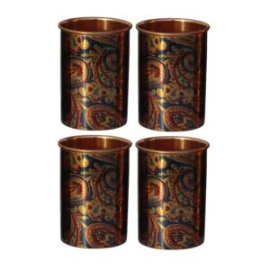 Carafe en cuivre pur à motif imprimé avec ensemble de verres – Vaisselle élégante pour la promotion - Product Image 5