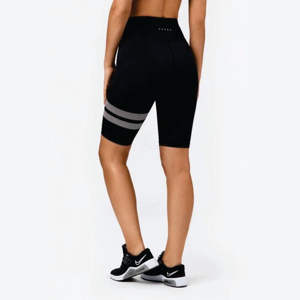 Signature Bike Shorts Noir Taille Haute Flexible Respirant 75% Polyester 25% Elasthanne Tissu Éponge Sexy Poche Logo Lavé - Product Image 2