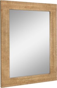 Rectangle Natural Wood <b>Hanging</b> <b>Wall</b> <b>Mirror</b> Medium Brown Handmade Handcrafted Wooden <b>Mirror</b> - Product Image 2