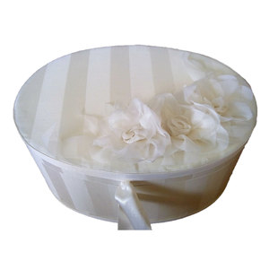 วัสดุบรรจุภัณฑ์ออร์แกนซ่า กล่องผ้าซาตินลายทางรูปวงรี - Product Image 1