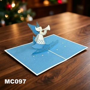 Customizable 3D Pop-Up Christmas & New Year Angel Greeting Card – Traditional Handcrafted <b>Paper</b> Design with Matte Varnish, Offse - Product Image 2