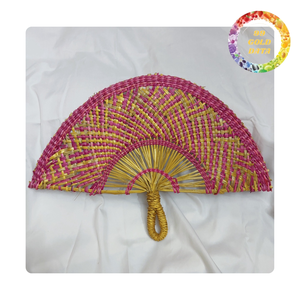 Abanico de mano vietnamita hecho a mano con hierba marina, con diferentes formas y colores - Product Image 4