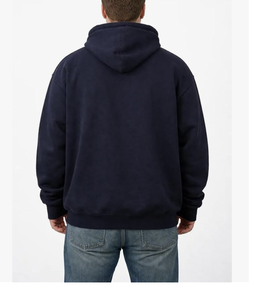 Sweat-shirt à capuche oversize en molleton CVC lourd, épaules tombantes, coupe décontractée, pour homme, avec poche kangourou - Product Image 4