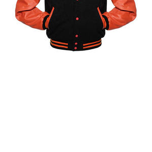 Veste universitaire Letterman de baseball universitaire pour hommes, manches en cuir de mouton, traitement enduit de broderie personnalisé, prix compétitif - Product Image 5