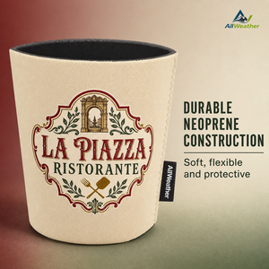Individuelles Logo Luxus Neopren Plastik Becherhülle Retro Italienisches Restaurant Abzeichen Druck Isolierte Wiederverwendbare Tragbare Getränkehalter - Product Image 4
