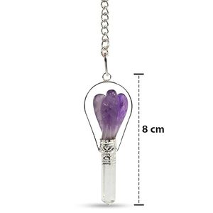 Prix de gros sur Soha Agate Améthyste Naturelle Cristal Ange Crayon Pendules pour Reiki et Outils de Guérison en Vente - Product Image 1