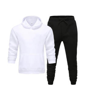 Ensemble de survêtement unisexe décontracté style streetwear coupe régulière à capuche imprimé uni avec strass, pantalon de jogging d'hiver 100% coton respirant 2-en-1 - Product Image 6