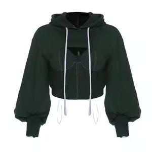 Customized Logo Printing Cotton Hoodie Sweatshirts Women <b>Crop</b> <b>Top</b> Professional Manufacturing Women Hoodies Sweatshirts <b>Crop</b> <b>Top</b> - Product Image 2