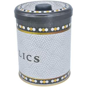 Ø 140x180mm, 2,5 LT Tapa deslizante de estaño de almacenamiento de metal Patrón de mosaico geométrico - Product Image 2