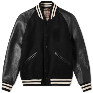 Vestes d'hiver décontractées pour hommes et femmes, corps en laine, manches en cuir, vestes chauffantes CollegeBaseballjacket pour hommes - Product Image 1