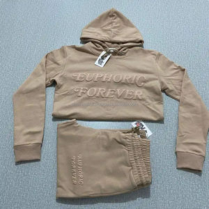 Logo personnalisé hommes survêtements Sweat ensemble Jogging plaine deux 2 pièces survêtements pantalons de survêtement et ensemble de sweat à capuche - Product Image 2