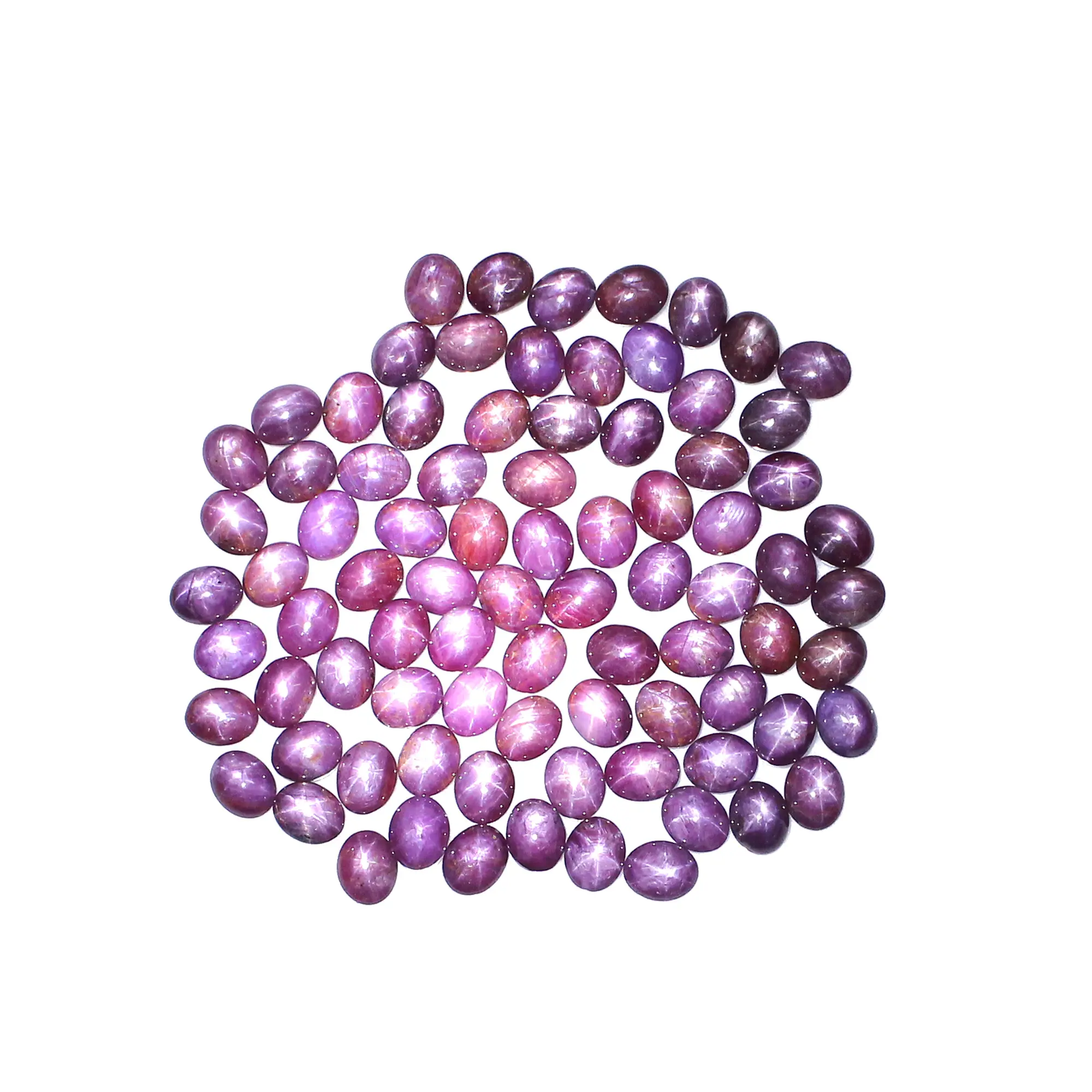 Natural Star Ruby 10X8Mm Oval Cabochon Batu Permata Longgar 5 Buah Lot untuk Membuat Perhiasan Seluruh Harga Jual