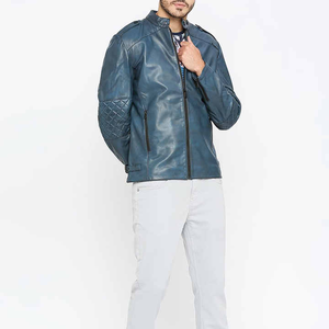 Stitchmode Veste en cuir motard poids lourd pour homme Design personnalisé unique avec col montant pour l'hiver - Product Image 4