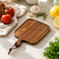 Schneidebrett aus Natürlichem Sapele-Holz Serviertablett mit Aufhängeloch für Brot, Käse, Obst und Partys