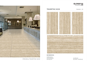 Carreaux de porcelaine de luxe de qualité supérieure 600x1200mm de Chine mur et sol intérieurs brillants modernes pour le salon - Product Image 3