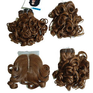 Paquete de Cabello Humano Rizado <span class=keywords><strong>Corto</strong></span> No Remy de <span class=keywords><strong>Precio</strong></span> Mayorista de Proveedor de Fábrica, <span class=keywords><strong>Extensiones</strong></span> de Cabello Real con Cierre para Mujer - Product Image 2
