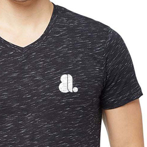 Nouveau T-shirt d'été pour homme à col en V, couleur unie, manches courtes, vente en gros, T-shirts à col en V pour homme, manches courtes, 100% coton, vierge - Product Image 4