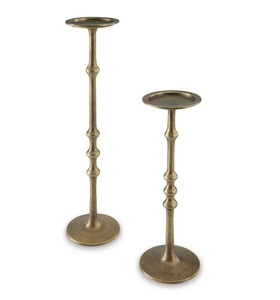 Vintage <b>Gold</b> <b>Candle</b> <b>Holder</b> with Fluted Stem Design and Round Base Vintage Accent for Tabletop & Home Styling - Product Image 4