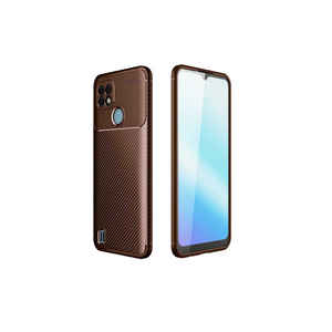 Funda Protectora de Silicona TPU Negra Compatible con Realme C21/C25s/Q3s/5G, Carcasa Premium Marrón - Product Image 1